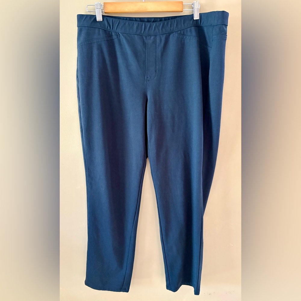 J. Jill XL Petite Ponte Slim Leg Pant, Navy Blue, EUC